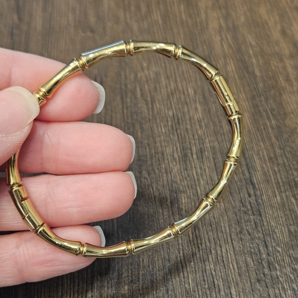 NEW 🌟 Gold Or Silver Bamboo Bangle Bracelets - Picture 11 of 12